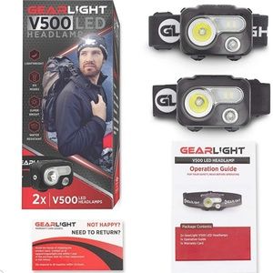 LED Headlamp Flashlight V500 [2 PACK]